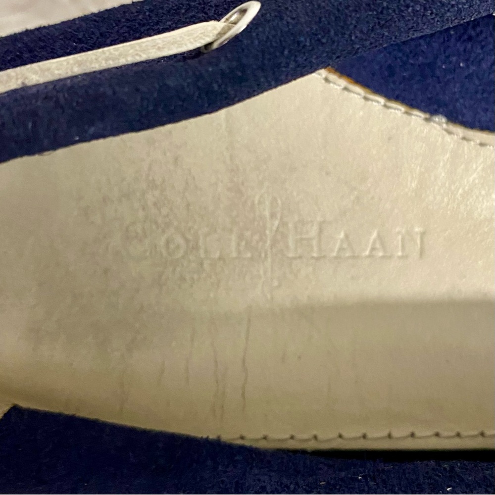 Cole Haan Grant Navy Blue Suede Driving Moccasin Loafers Women’s Size 7.5B - Picture 9 of 9